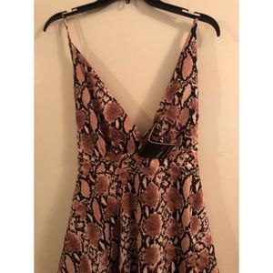 Snake skin strapless dress